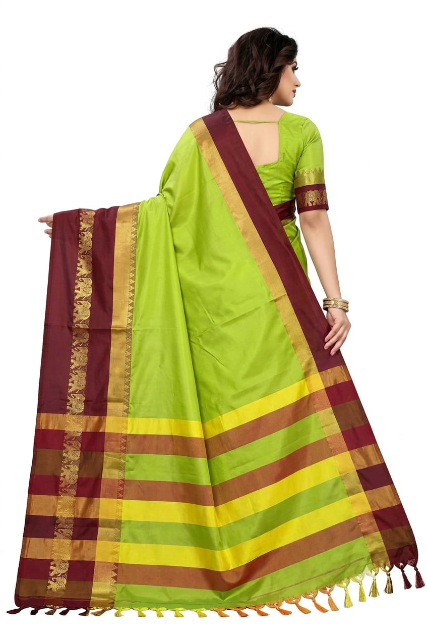 Elephant Paithani Saree {Pista-Maroon} – view 2
