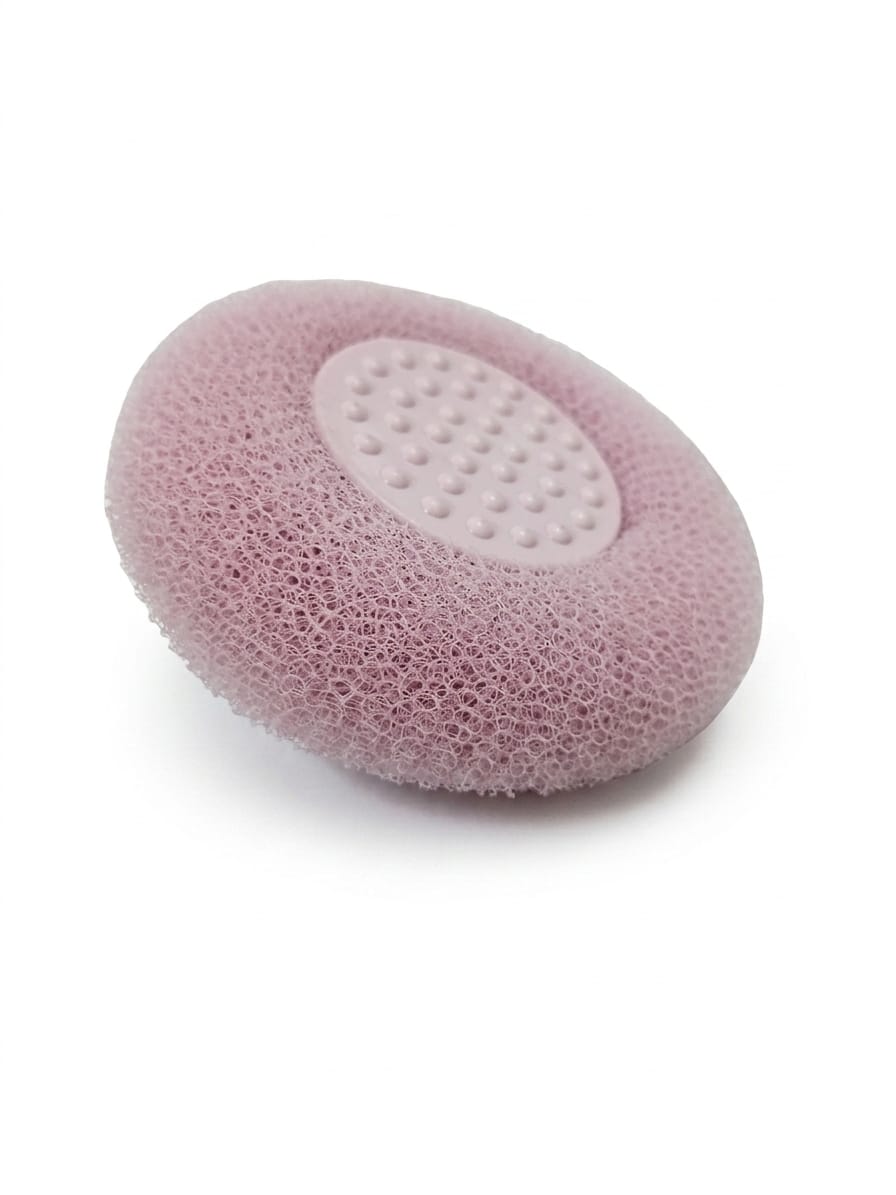 Mesh Bath Sponge with Suction Cup Wall Mount – Donut Shape Exfoliating Body Scrubber – view 2